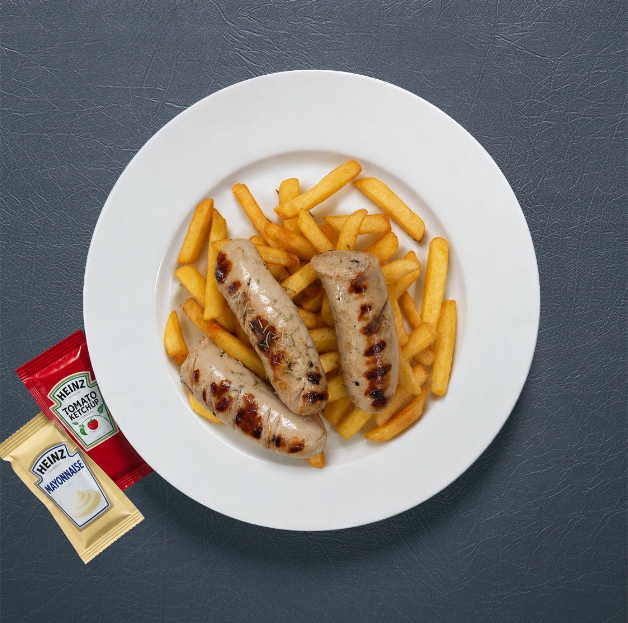 Bratwurst con patatine al forno